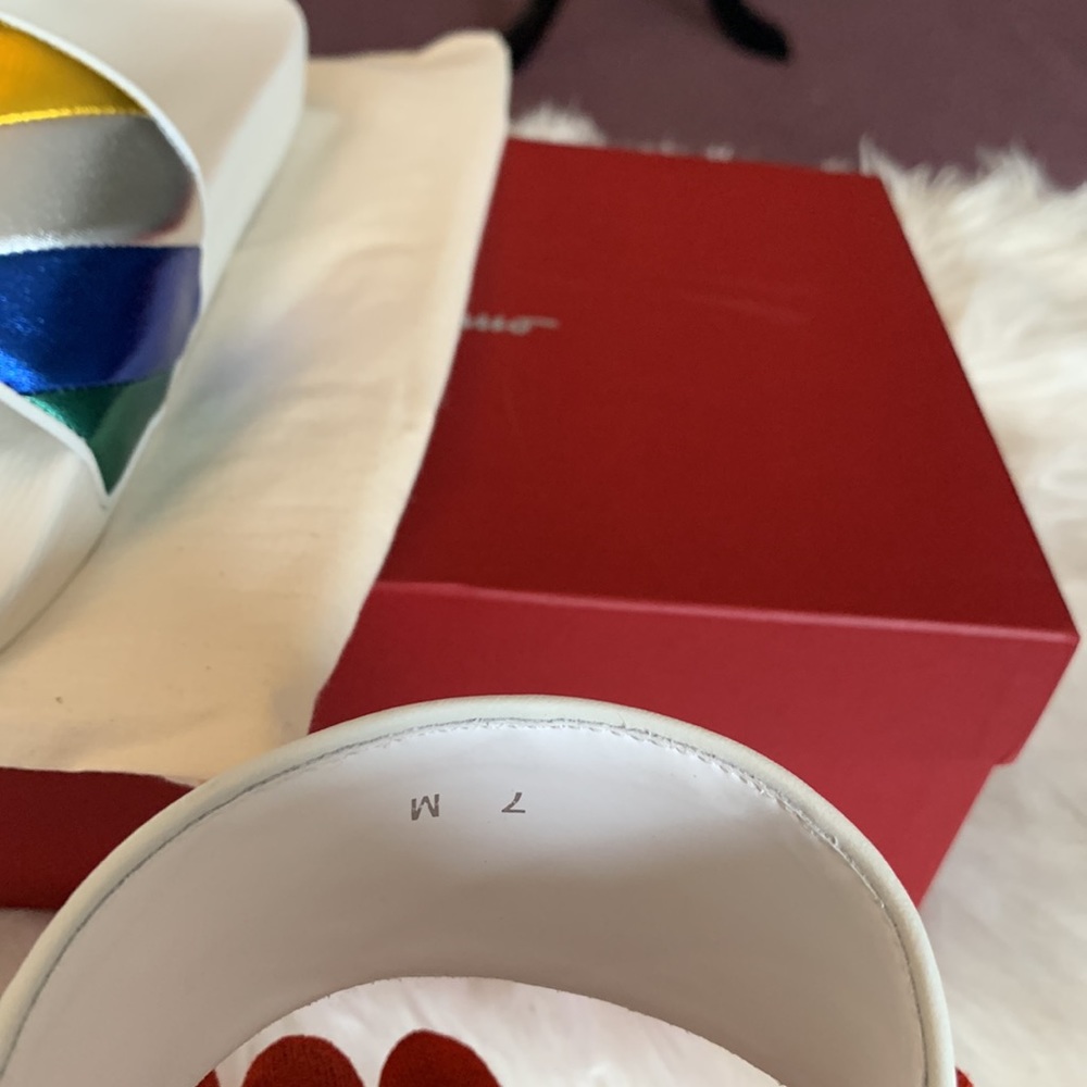 🌈 Salvatore Ferragamo Rainbow Pool Slide Sandals by Ferragamo - Picture 12 of 16
